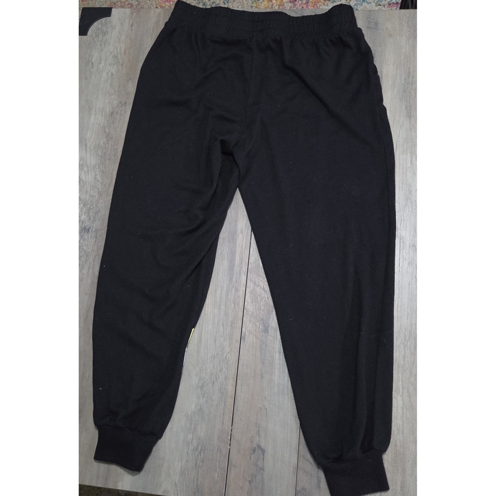 Peanuts Snoopy Logo Black Fleece Lined Jogger Pj Sleepwear Pants Women S (4-6) - Picture 3 of 5